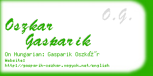 oszkar gasparik business card